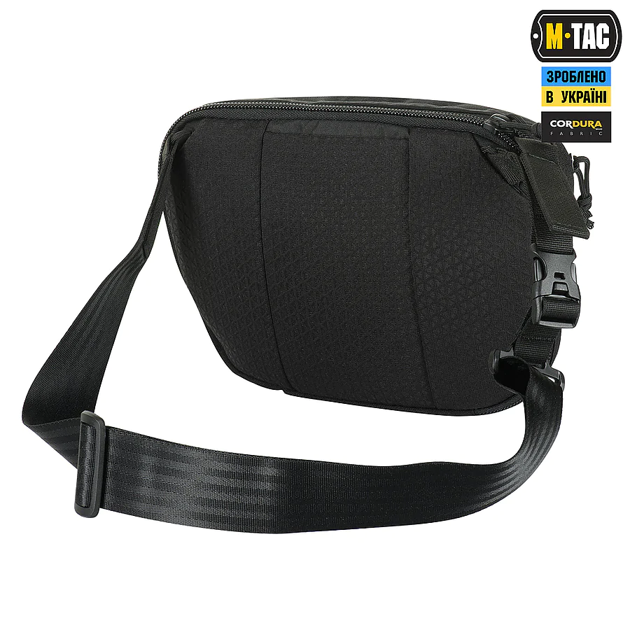 Сумка через плече M-Tac Sphaera Hex Hardsling Bag Elite Large з липучкою. Чорний