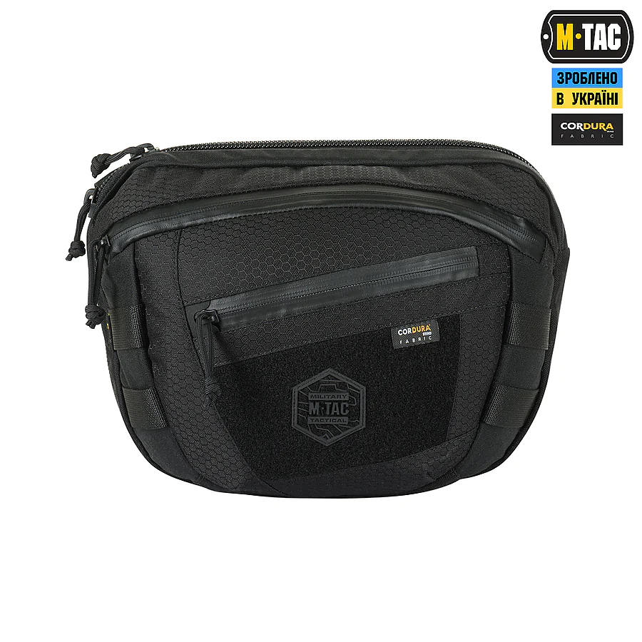 Сумка через плече M-Tac Sphaera Hex Hardsling Bag Elite Large з липучкою. Чорний