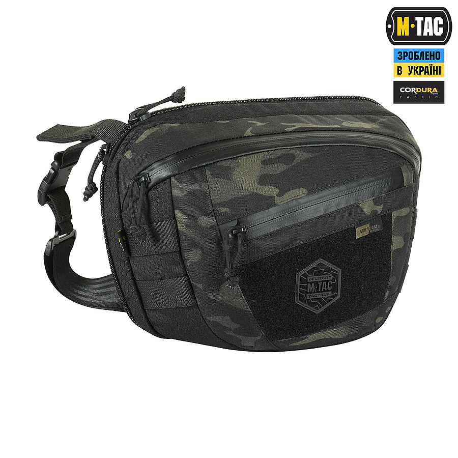 Сумка через плечо M-Tac Sphaera Hex Hardsling Bag Elite Large с липучкой. Мультикам черный