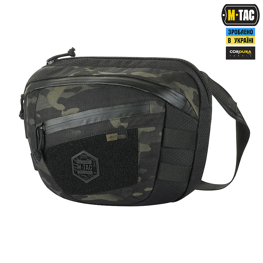 Сумка через плечо M-Tac Sphaera Hex Hardsling Bag Elite Large с липучкой. Мультикам черный