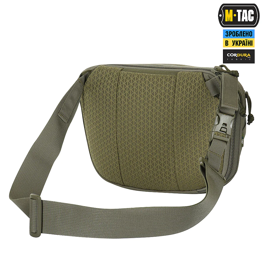 Сумка через плече M-Tac Sphaera Hex Hardsling Bag Elite Large з липучкою. Олива
