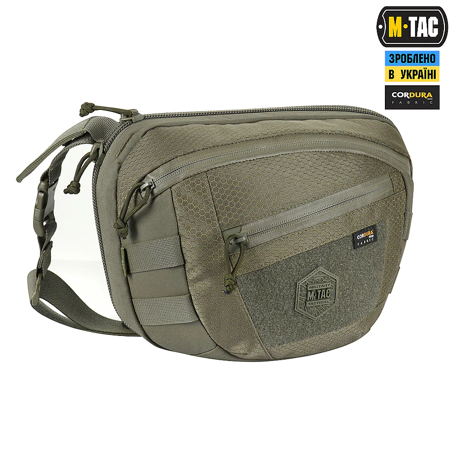 Сумка через плече M-Tac Sphaera Hex Hardsling Bag Elite Large з липучкою. Олива