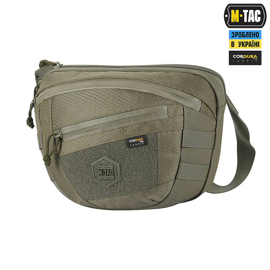 Сумка через плече M-Tac Sphaera Hex Hardsling Bag Elite Large з липучкою. Олива
