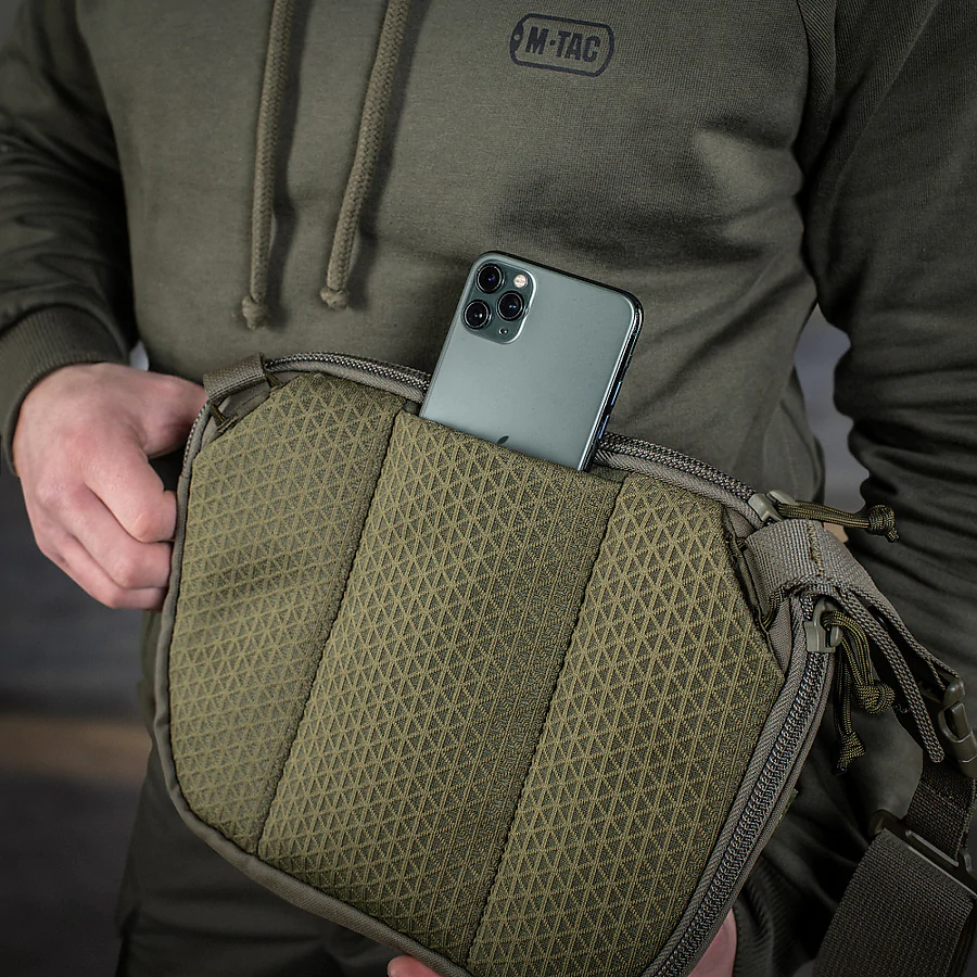 Сумка через плече M-Tac Sphaera Hex Hardsling Bag Elite Large з липучкою. Олива
