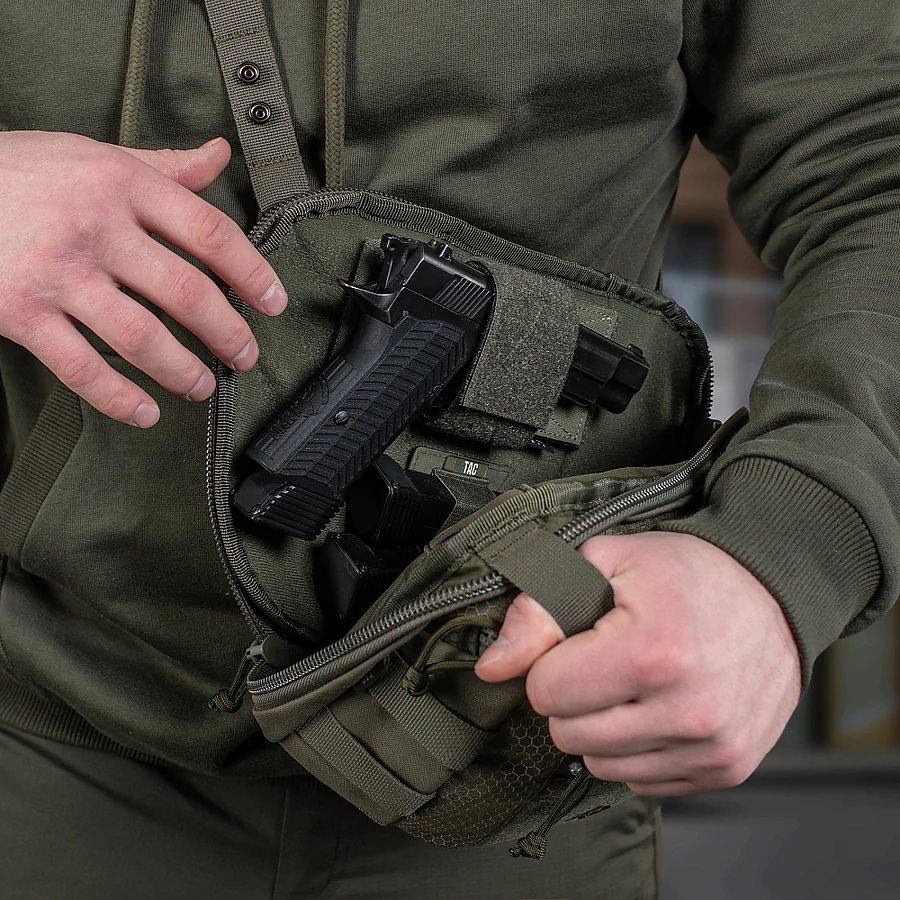 Сумка через плече M-Tac Sphaera Hex Hardsling Bag Elite Large з липучкою. Олива