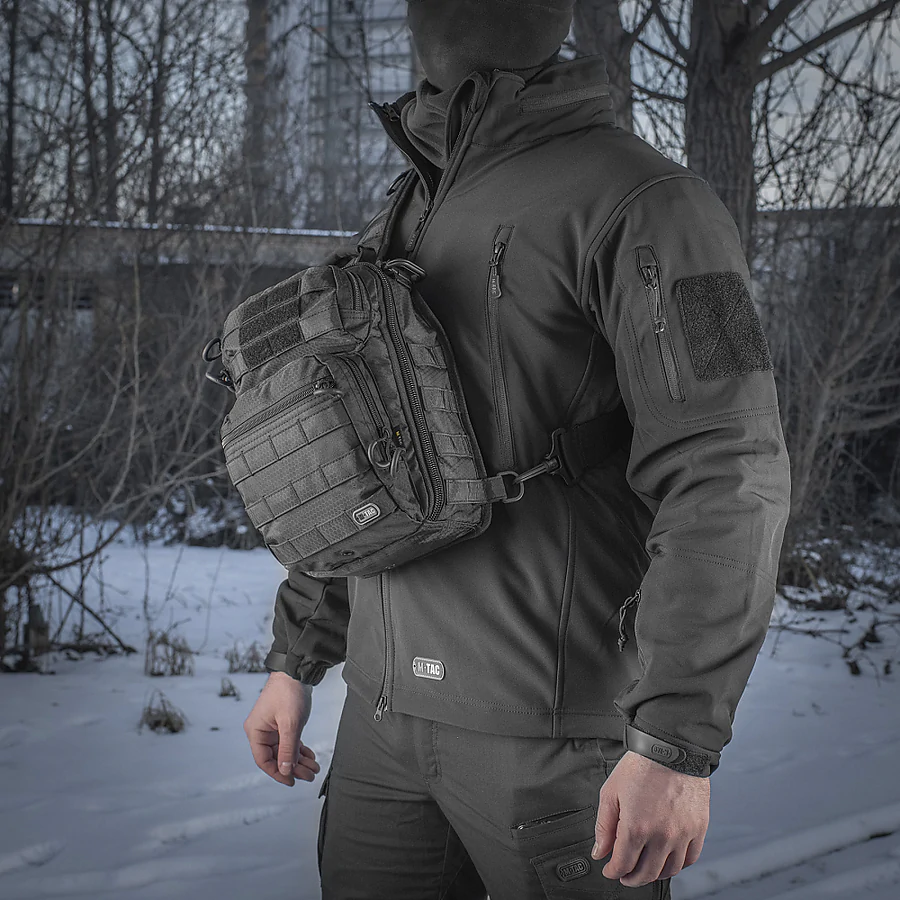 Тактическая сумка через плечо M-Tac Urban Line City Hunter Hexagon. Черный