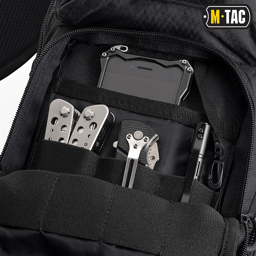 Тактическая сумка через плечо M-Tac Urban Line City Hunter Hexagon. Черный