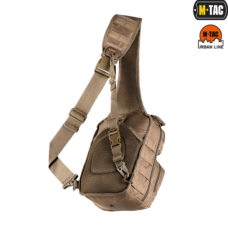 Тактическая сумка через плечо M-Tac Urban Line City Hunter Hexagon. Койот