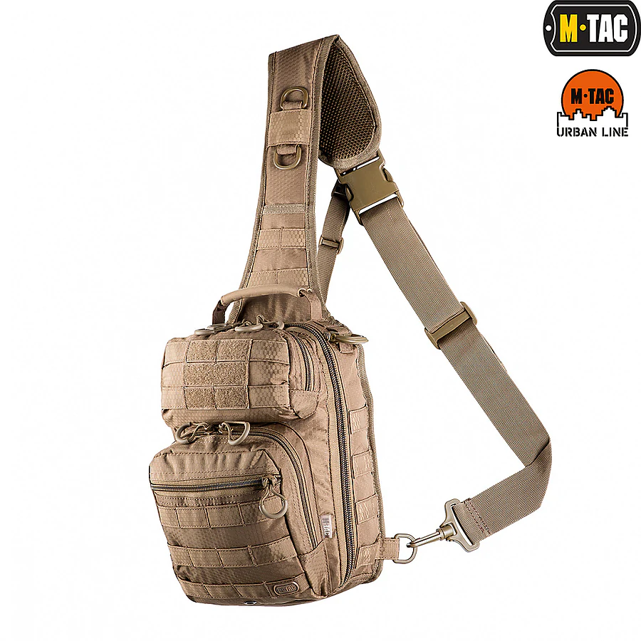 Тактическая сумка через плечо M-Tac Urban Line City Hunter Hexagon. Койот