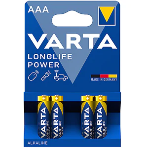 Батарейки Varta LR3/AAA Longlife Power Alkaline, 4 шт
