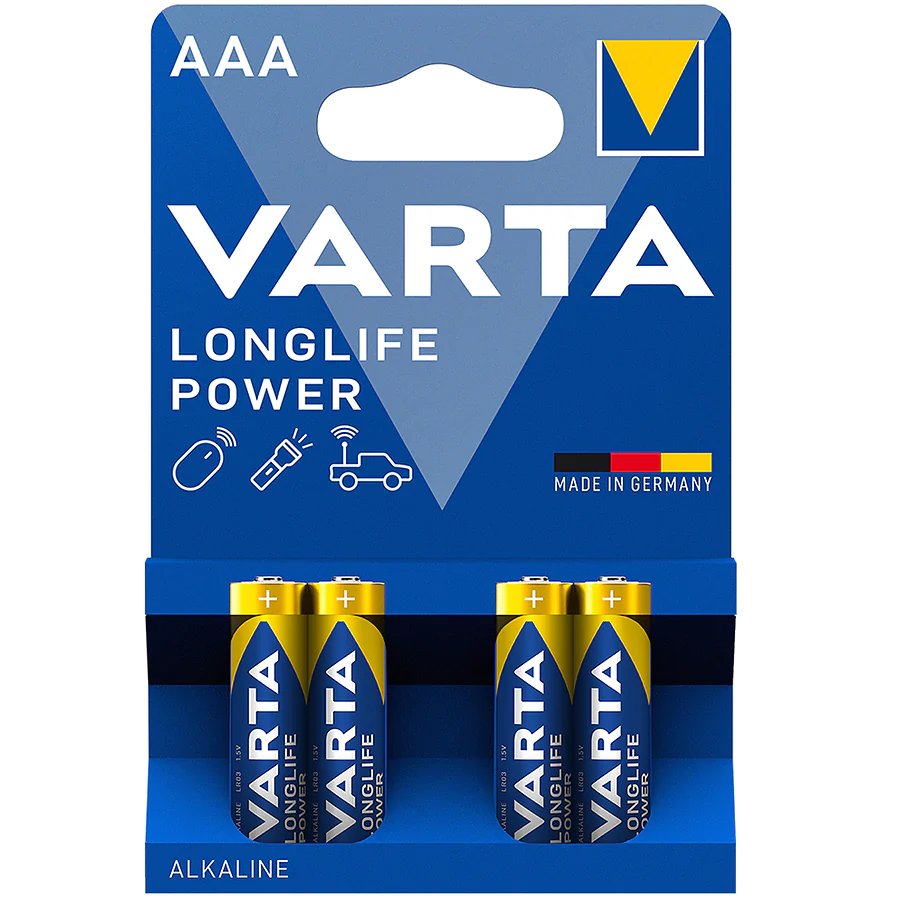 Батарейки Varta LR3/AAA Longlife Power Alkaline, 4 шт