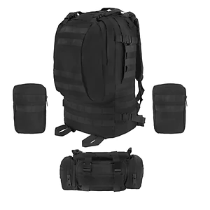 Рюкзак тактичний з підсумками B08 8142, 55 л. Чорний