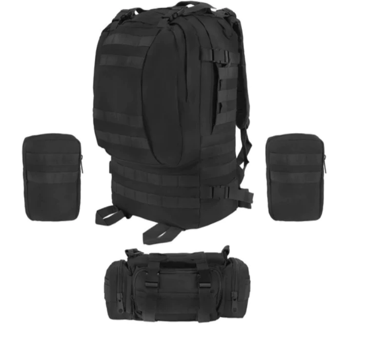 Рюкзак тактический с подсумками B08 8142, 55 л. Черный