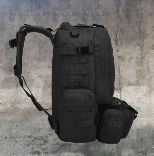 Рюкзак тактический с подсумками B08 8142, 55 л. Черный
