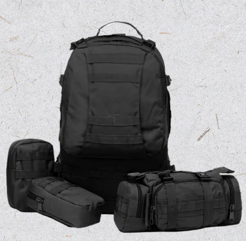 Рюкзак тактический с подсумками B08 8142, 55 л. Черный