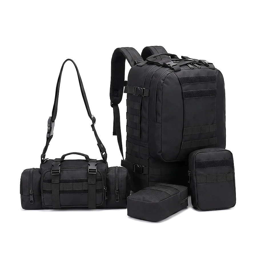 Рюкзак тактический с подсумками B08 8142, 55 л. Черный