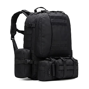 Рюкзак тактичний з підсумками B08 8142, 55 л. Чорний