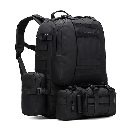 Рюкзак тактический с подсумками B08 8142, 55 л. Черный