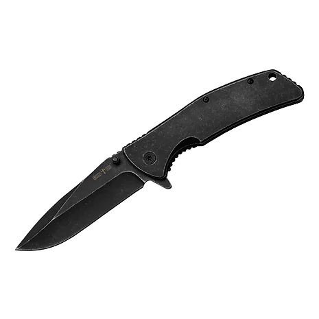 Складний кишеньковий ніж Grand Way Black Stonewash 14096. Чорний
