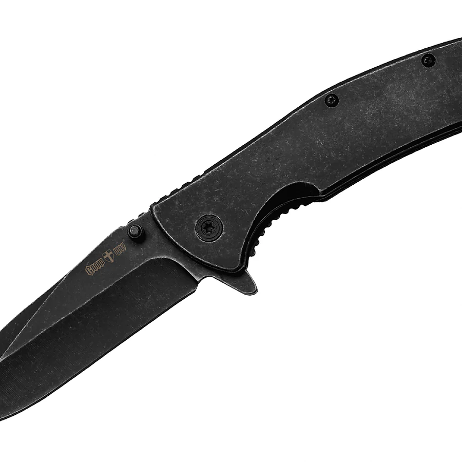 Складний кишеньковий ніж Grand Way Black Stonewash 14096. Чорний