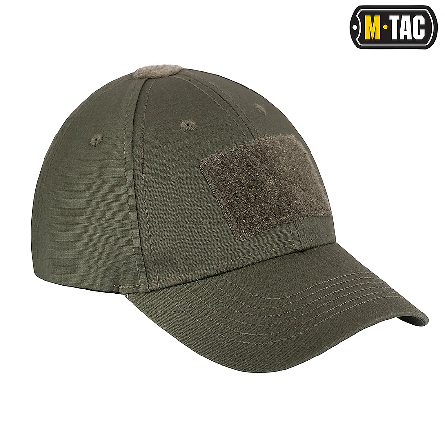 Тактична кепка з липучкою M-Tac Flex ріп-стоп. Світла олива