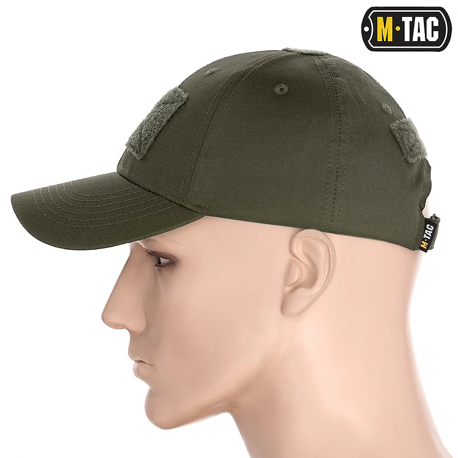 Тактична кепка з липучкою M-Tac Flex ріп-стоп. Світла олива