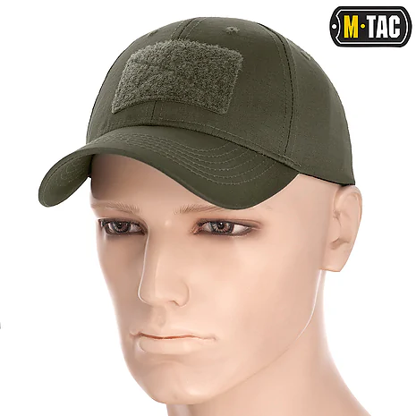 Тактична кепка з липучкою M-Tac Flex ріп-стоп. Світла олива