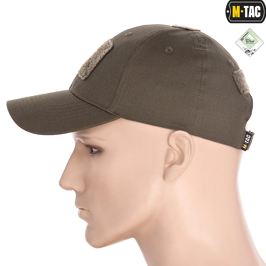 Тактична кепка з липучкою M-Tac Flex ріп-стоп. Темна олива