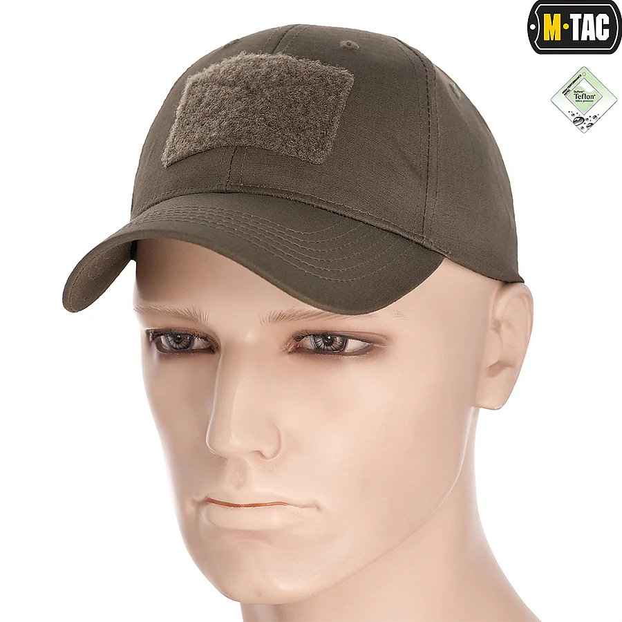 Тактична кепка з липучкою M-Tac Flex ріп-стоп. Темна олива