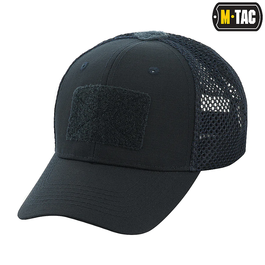 Тактична кепка з липучкою і сіткою M-Tac Flex ріп-стоп. Темно-синій
