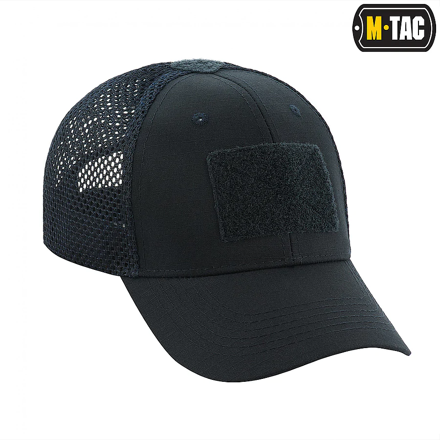 Тактична кепка з липучкою і сіткою M-Tac Flex ріп-стоп. Темно-синій