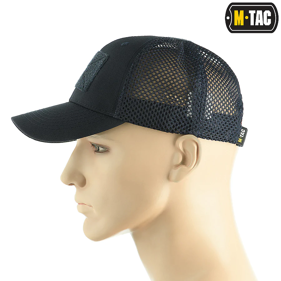 Тактична кепка з липучкою і сіткою M-Tac Flex ріп-стоп. Темно-синій
