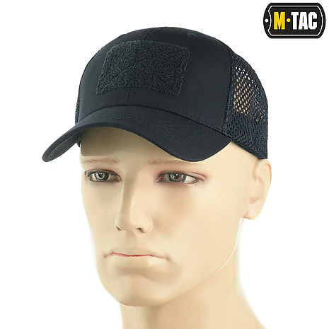 Тактична кепка з липучкою і сіткою M-Tac Flex ріп-стоп. Темно-синій