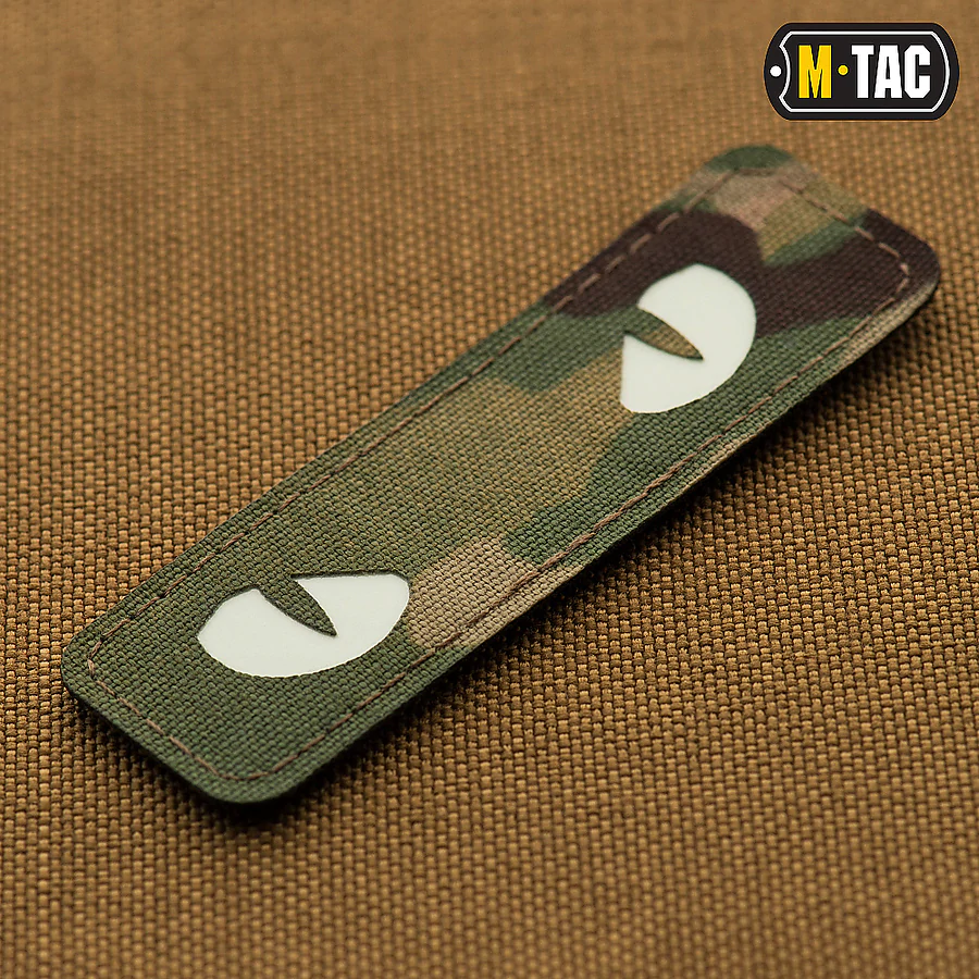 Шеврон-нашивка M-Tac Cat Eyes Laser Cut. Мультикам з білими очима
