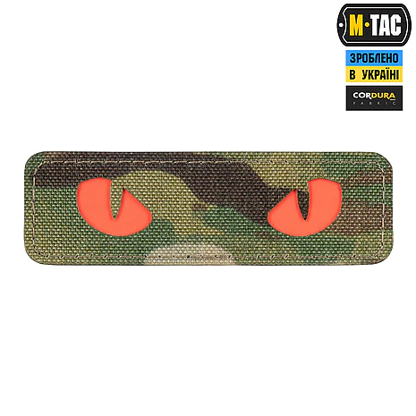 Шеврон-нашивка M-Tac Cat Eyes Laser Cut. Мультикам с красными глазами