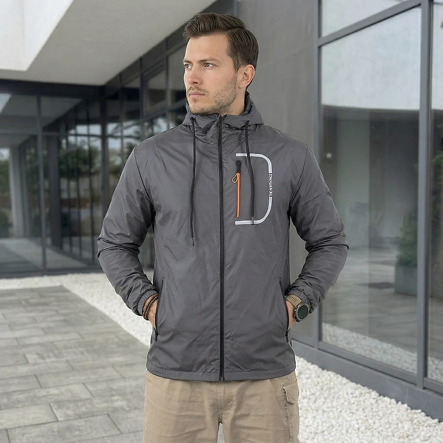 Куртка вітровка The North Face. Сірий