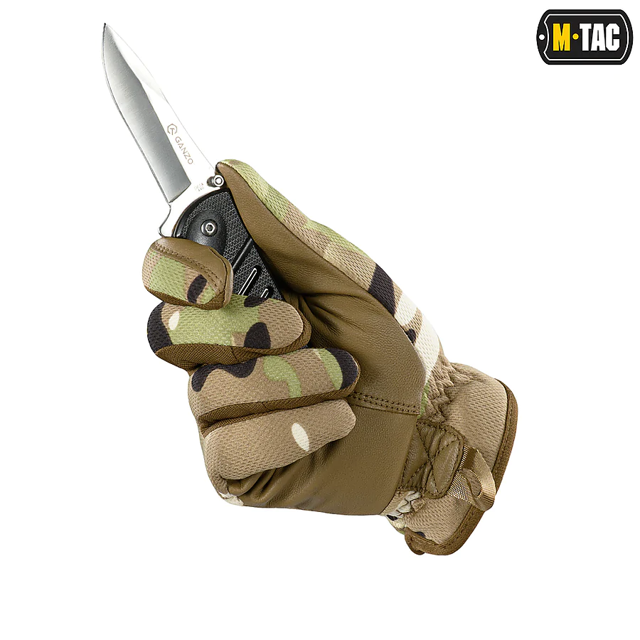 Рукавички M-Tac Scout Tactical Mk.2 шкіряні. Мультикам