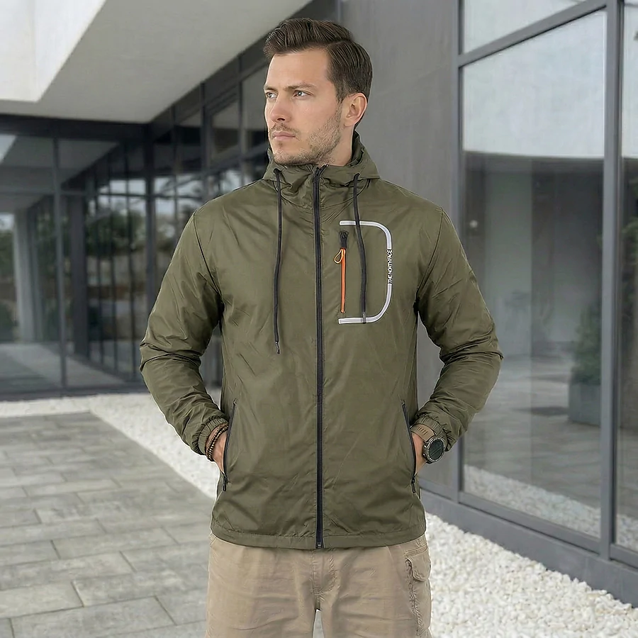 Куртка вітровка The North Face. Олива