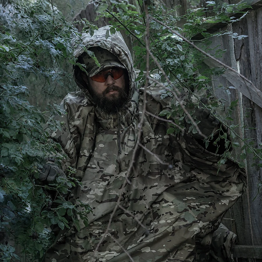 Плащ-пончо тактичний COMBATANT ghostcover. Мультикам