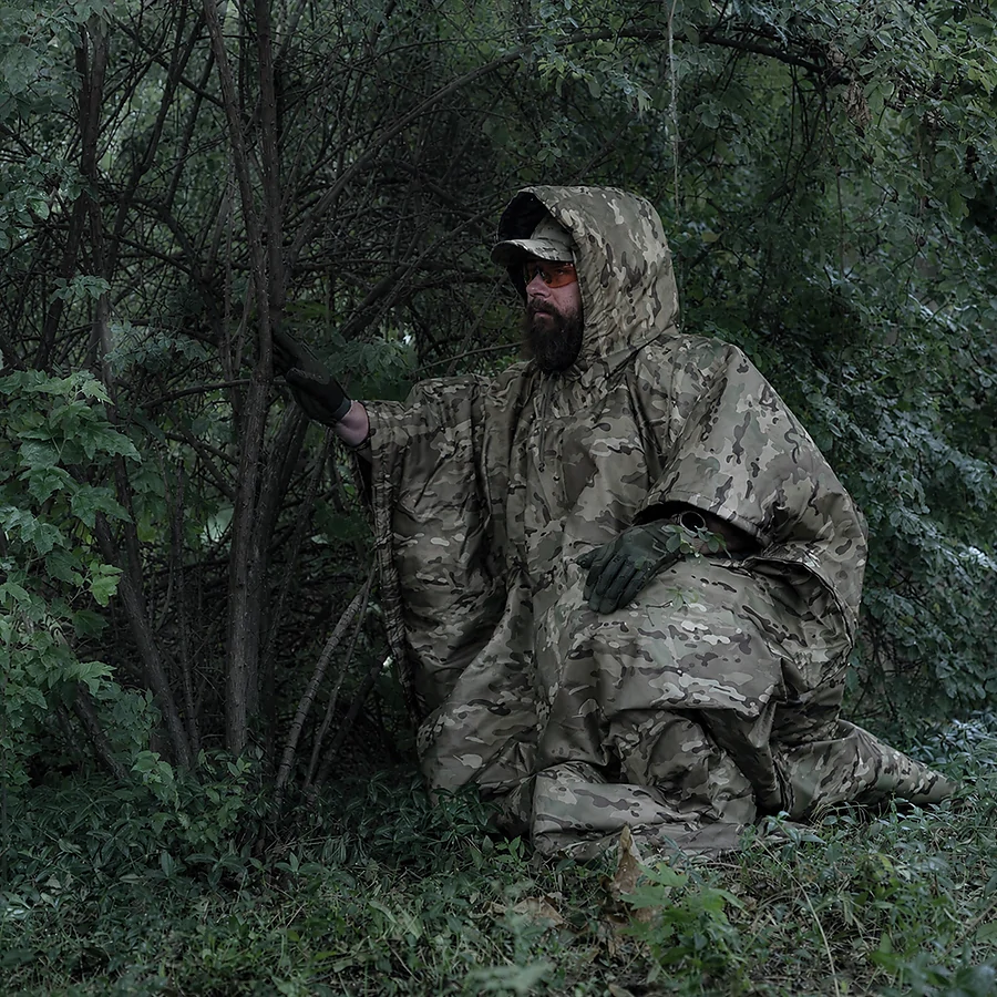Плащ-пончо тактичний COMBATANT ghostcover. Мультикам