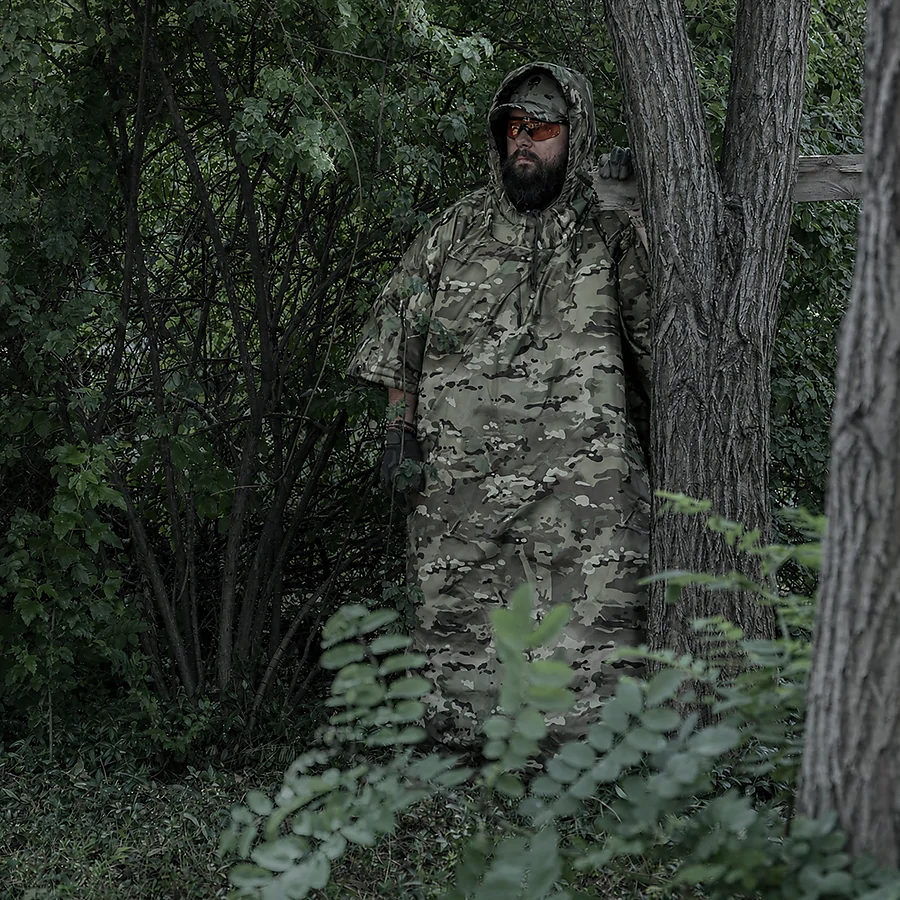 Плащ-пончо тактичний COMBATANT ghostcover. Мультикам