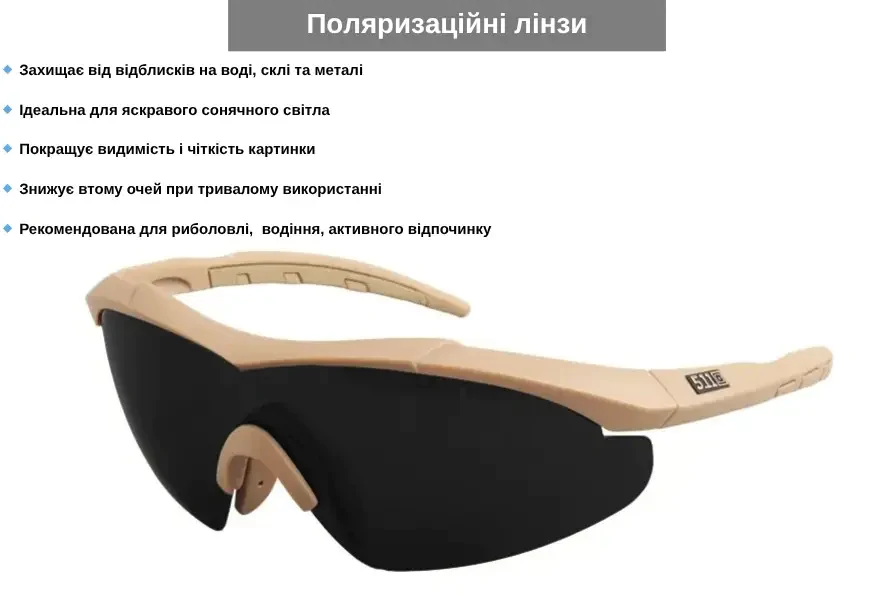 Тактичні окуляри 5.11. Койот