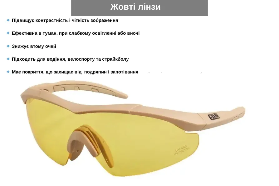 Тактичні окуляри 5.11. Койот