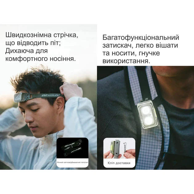 Ліхтар налобний Naturehike CNK2550ZM011. Сірий