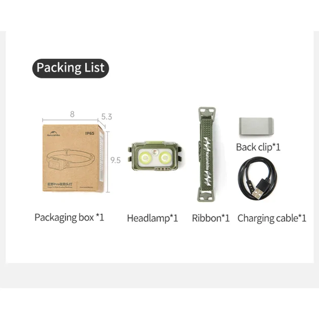 Ліхтар налобний Naturehike CNK2550ZM011. Сірий