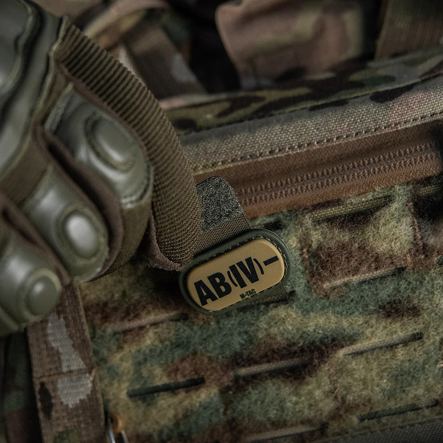 Патч з кріпленням MOLLE M-Tac PVC група крові AB (IV)-. Олива