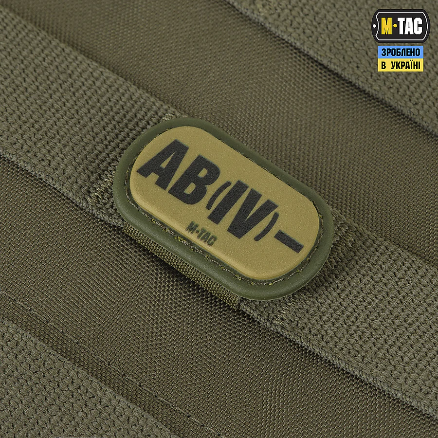 Патч з кріпленням MOLLE M-Tac PVC група крові AB (IV)-. Олива