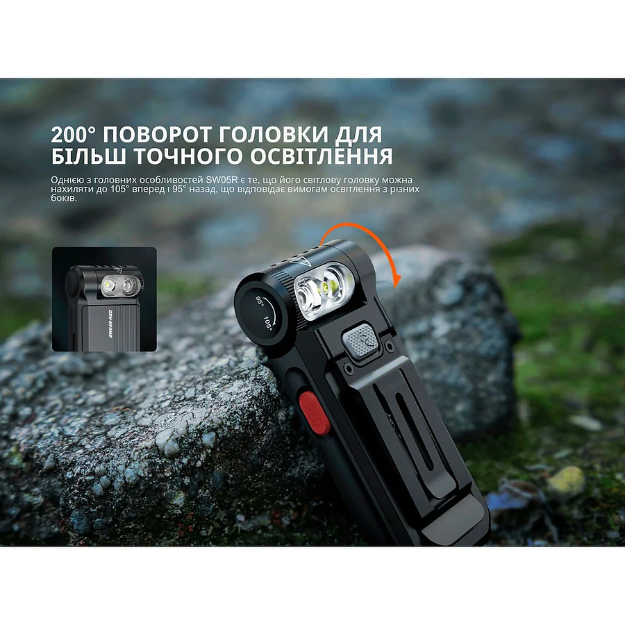 Фонарь ручной Fenix SW05R-RED LED. Черный