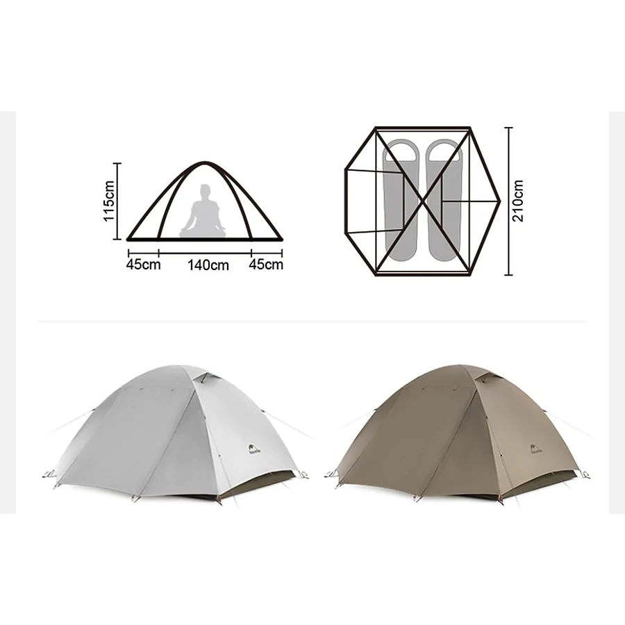 Намет надлегкий двомісний Naturehike Greek Style CNK2300ZP024. Бежевий