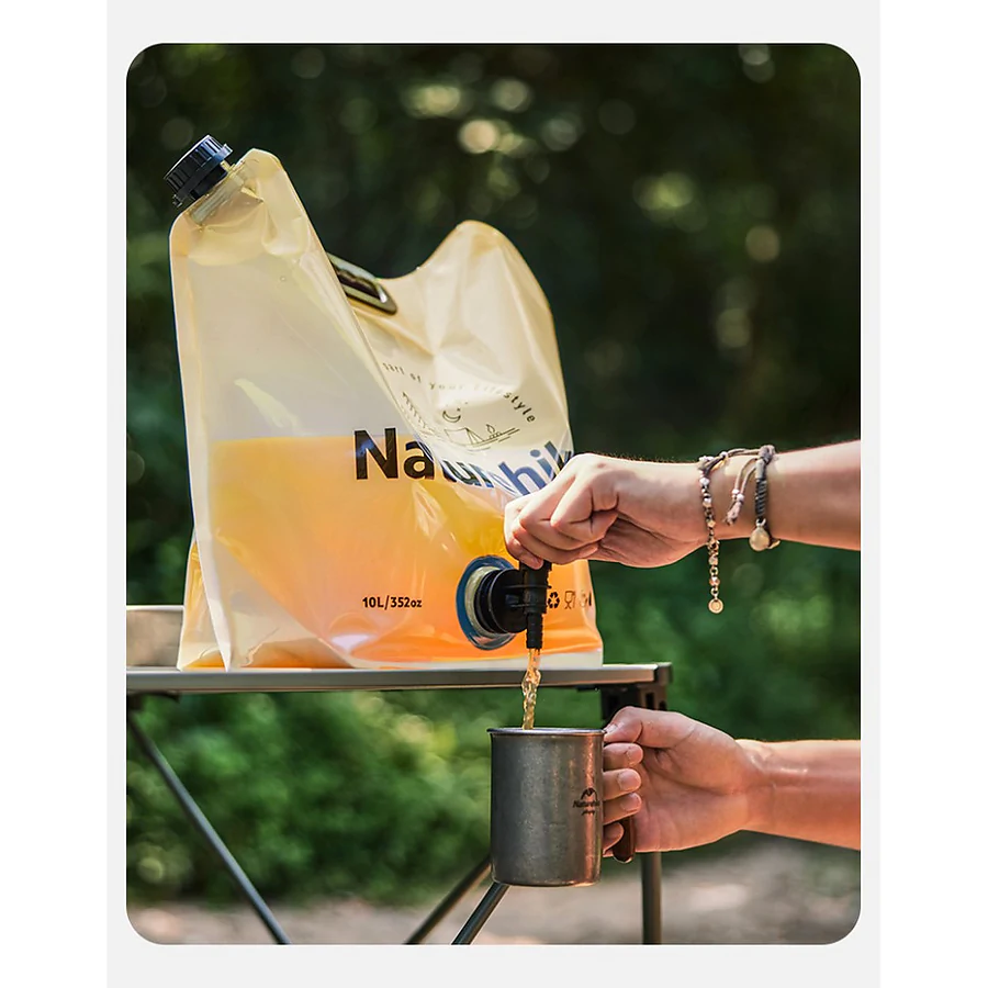 Складной контейнер для воды из полиэтилена Naturehike CNK2450CF027 10 л. Желтый